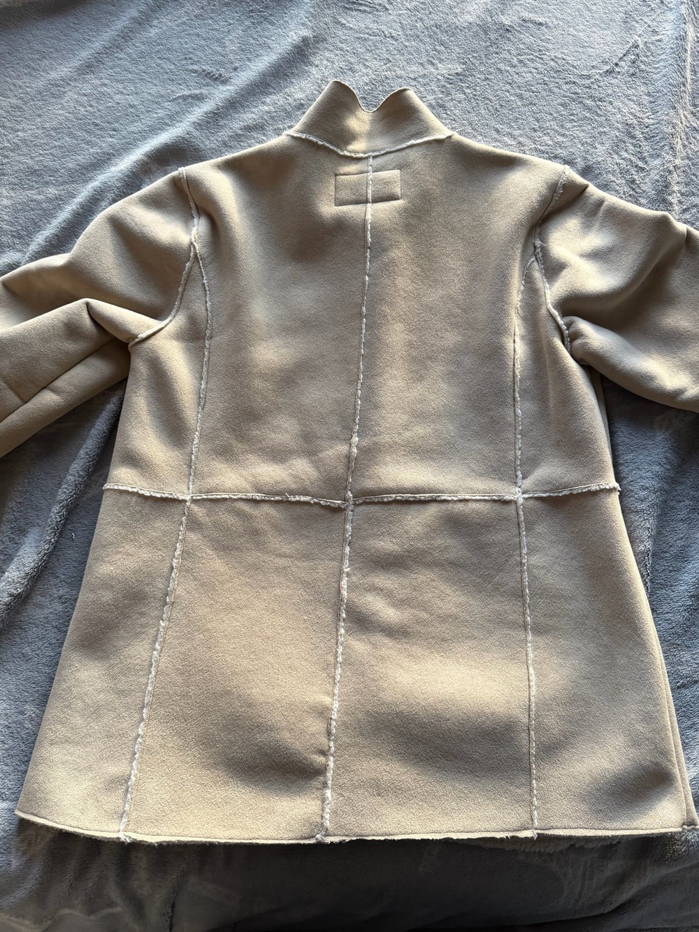 Izod Cream Embroidered Shearling-Trim Jacket - Picture 4 of 4